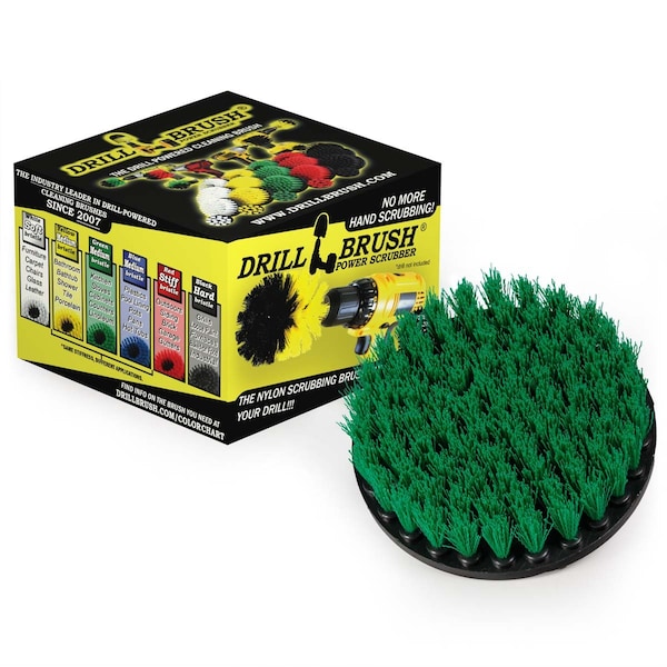 Drill Brush Power Scrubber By Useful Products 5 in W 5 in L Brush, Green 5in-Lim-Green-Short-QC - main